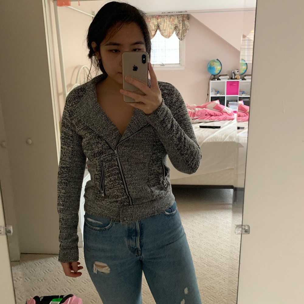 lucky brand woven moto biker jacket